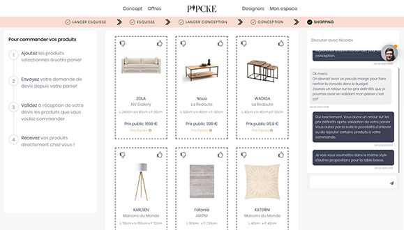 shopping liste pour un séjour chaleureux et cosy préparée par un architecte d'intérieur en ligne