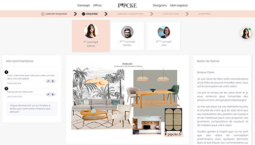 concept d'idées en collaboration avec des architectes d'intérieur en ligne