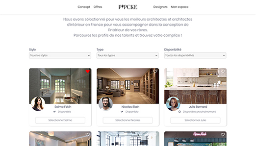 liste des décorateurs et architectes d'intérieur de pipcke
